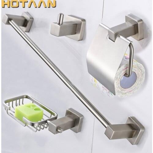 Free shipping 304# Stainless steel Bathroom Accessories Set,Robe hook,Paper Holder,Towel Bar,soap basket,bathroom sets