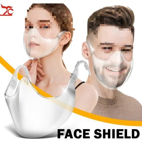 Fast Delivery PC Masque Mascara 2021 Durable Mask Face Shield Combine Plastic Reusable Clear Face Mask Bandage