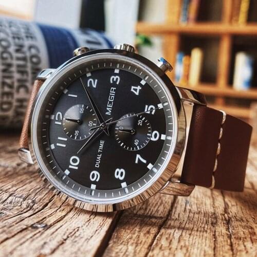 MEGIR 2021 New Fashion Mens Watches Top Brand Luxury Clock Sports Chronograph Waterproof Quartz Watch Men Relogio Masculino