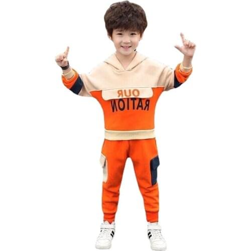 Kid Sets Childrens Clothing Boy Spring Boy Handsome Two-piece Sport Suit 4-12 Ages Kids Clothing