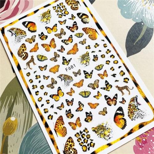 F-681 F-580 F-624 Color butterfly 3D Back glue Nail decal Nail sticker Nail decoration Nail art Nail tool Nail ornament