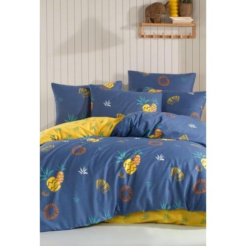 Pineapple Natural Cotton Double Duvet Cover Set 100% cotton