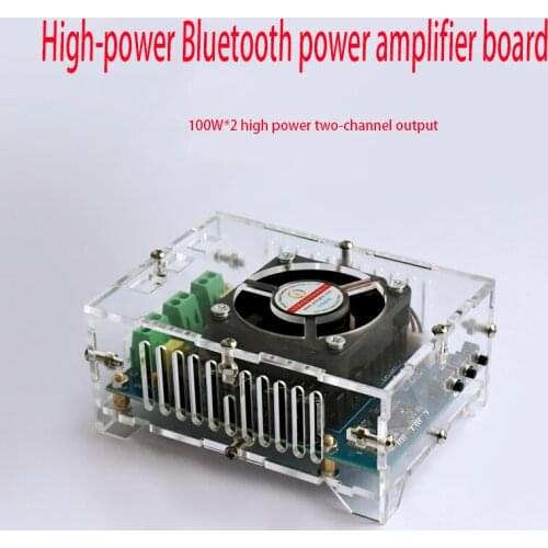 KYYSLB 2*100W DC12-24V XH-A103 High Power Bluetooth Amplifier Board TDA7498 with Intelligent Cooling Fan Digital Amplifier Board