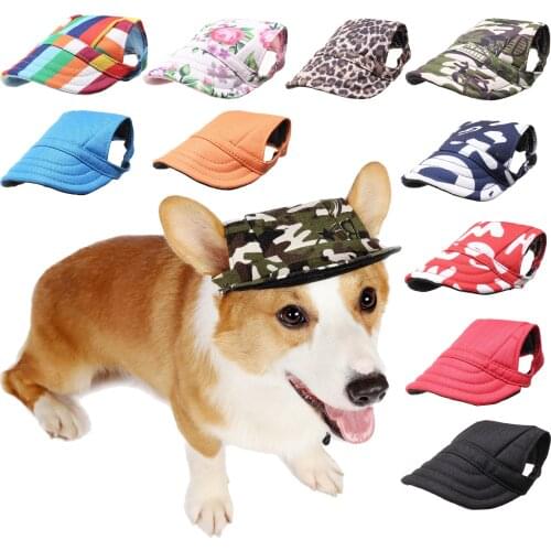 Summer Pet Dog Hat Cap Outdoor Dog Baseball Cap Canvas Small Dog Sunscreen Accessories