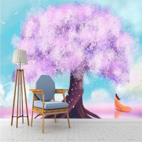 Milofi custom 3D wallpaper mural watercolor flower cherry blossom modern minimalist background wall living room bedroom decorati