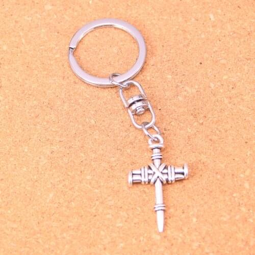 Fashion cross dagger Keychain Pendant Key Rings Shoulder Bag Purse Car Accessories for Women Girl Kids Gift
