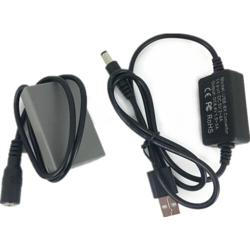 BLS-5 Dummy Battery + USB Adapter Charging Cable for Olympus E-P1 E-P2 E-P3 E-PL1 Cam Power Bank as PS-BLS5 BLS5 BLS-50 BLS1