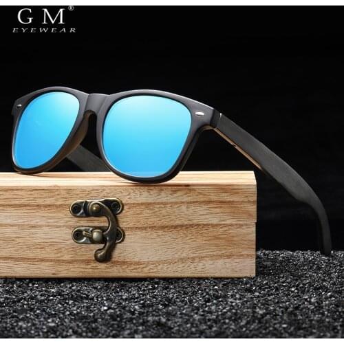 GM New Arrivals Black Wooden Polarized Sunglasses for Men Bamboo Sunglasses UV400 Fashion Driving Shades