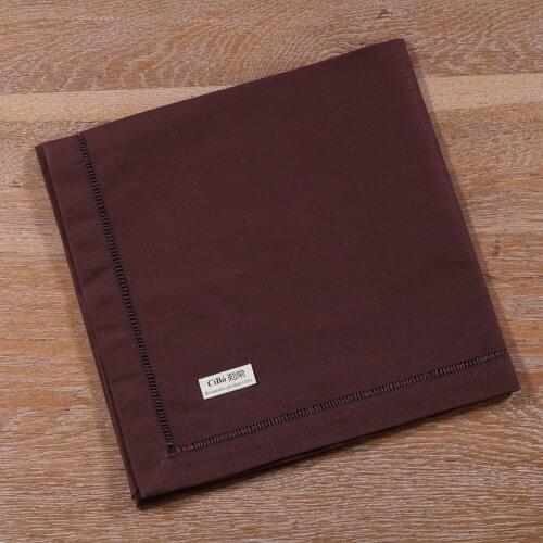 N047: 12 pieces Reddish brown Linen cotton 22"x22" Ladder Hemstitch Dinner Napkins Dinner cloth Table Napkins