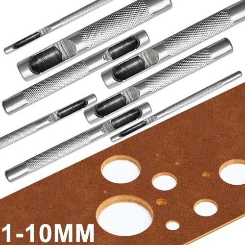Round Leather Hole Punch Kit Hollow Punch Set Leather Craft Punch Tool Hollow Hole Punch Cutter Tool for Watch Bands Belt Canvas
