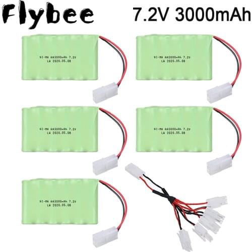 7.2v 3000mah AA NI-MH Battery with Charger Cable For RC toy Car Tank Boat Gun parts 7.2V Rechargeable Battery For Racing Battery
