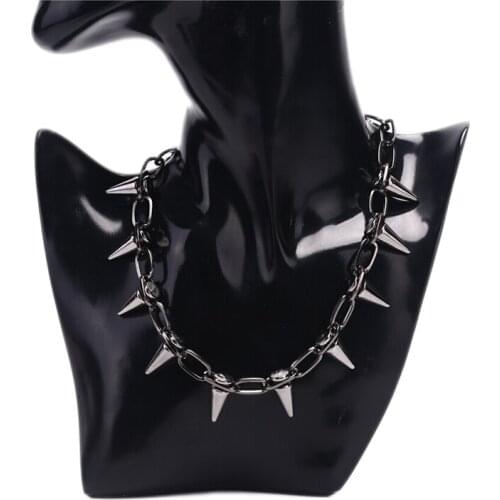 Punk Goth Handmade Rivets Chokers Necklace Spike Rivet Necklace Rock Gothic Chokers