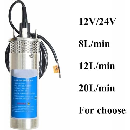 12V/24V Large Flow Lift=70M Mini Submersible Solar Energy Water Pump Outdoor Garden Deep Well Car Wash Bilge Cleaning 12 24 V