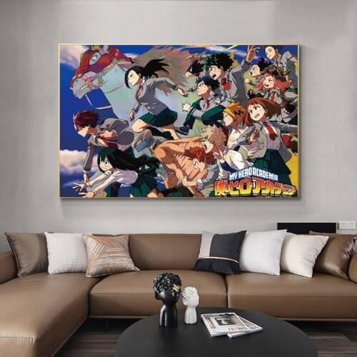 Japanese Anime My Hero Academia Poster Manga TV Wall Art Canvas Painting Home Bedroom Decoration