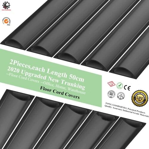 Heavy Duty Cable Protector Thickened PVC GroundTtrunking,Arc Flame-Retardant Wiring Cord Channels,Cable Floor Trough,Warehouse