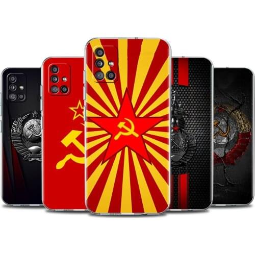 Transparent Case for Samsung Galaxy A51 A21s A71 A12 A31 A52 A41 M51 A32 A02s M31 A11 Silicone Phone Cover Vintage USSR CCCP Sac