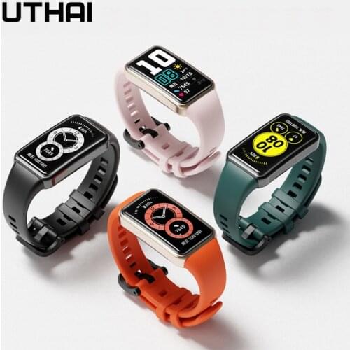 Strap For huawei band 6 Monochrome silicone replacement band For honor band 6 Soft breathable wristband UTHAI S28