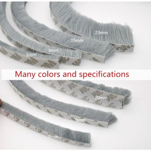 1 meters Self-adhesive Sealing Wind-proof Brush Strip For Home Door Window Sound Insulation Strip Gasket