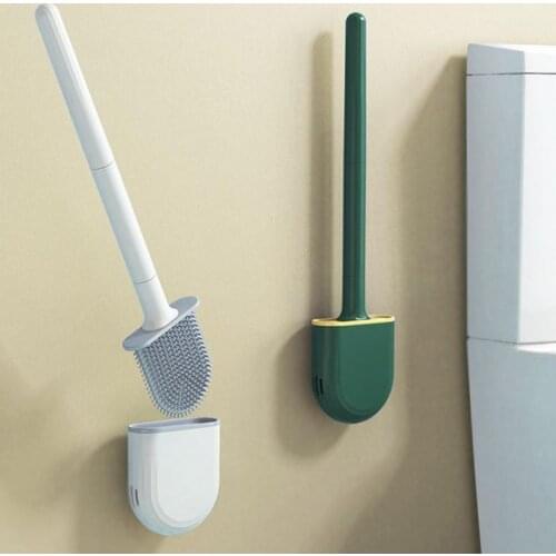 Wall-Mounted Toilet Brush with Holder Detachable Handle Cleaning Tool Bathroom Accessories Sets Corner Cleaning