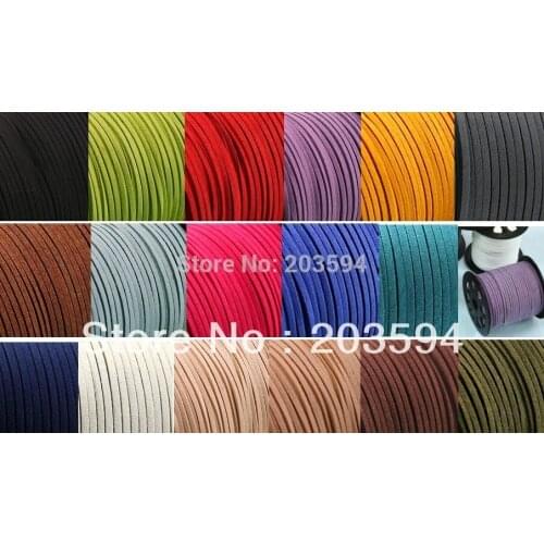 Wholesale (100Yard/Spool) Faux Suede Cord, Jewelry Making Findings 3mm x 1.5mm
