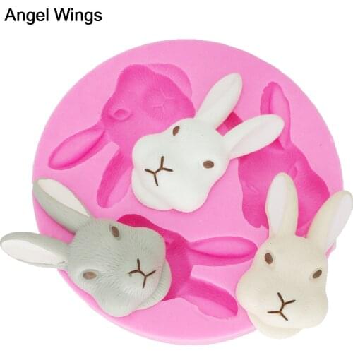 Silicone mold 3D Fondant Cake Decoration Tools Easter Rabbit shaped for Chocolate Candy Making Reverse forming DY-0008