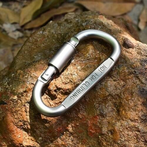 Bold 8CM D-shaped carabiner with lock Quick-hanging nut buckle Color hanging buckle Aviation aluminum alloy D-shaped buckle