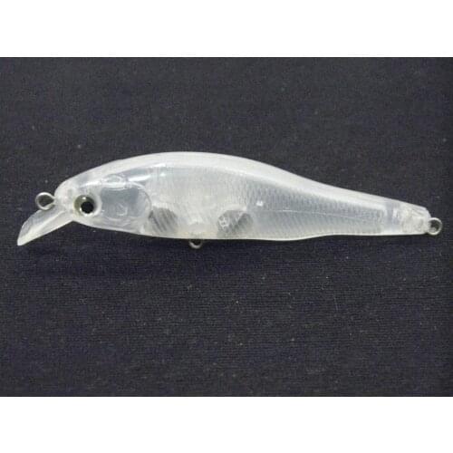 WLure 8.5cm Clear Body Minnow Crankbait Shallow Water Fishing Lures Unpainted Blanks Great for Custom Lure Painting UPM597