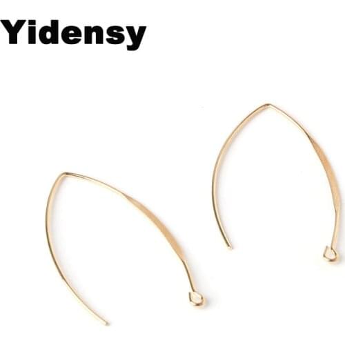 Yidensy 20pcs Gold Silver Color Copper Big Wire V Earring Hooks 25*42mm for DIY Jewelry Making Findings Accessories