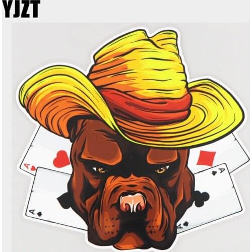 YJZT 18×17.2CM Bulldog Creative Cartoon Window Door Stickers Funny Body Decoration Accessories 21A-0806