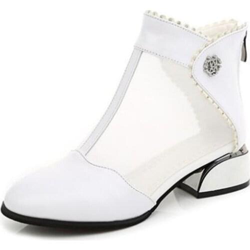 Best Sale 2020 New Summer Top Cowhide Mesh Boots Sandals Women High Heel Sandals Fashion Popular Elegant Comfort Leather Sandals