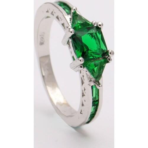 10KT Black Gold Filled Jewelry New Fashion Geometric Design Light Blue CZ Ring Vintage Wedding Rings For Women