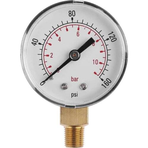 0-160psi 0-11bar Pressure Gauge Air Compressor Meter Hydraulic Pressure Tester Gauge 1/8inch NPT Side Mount Pressure Gauge