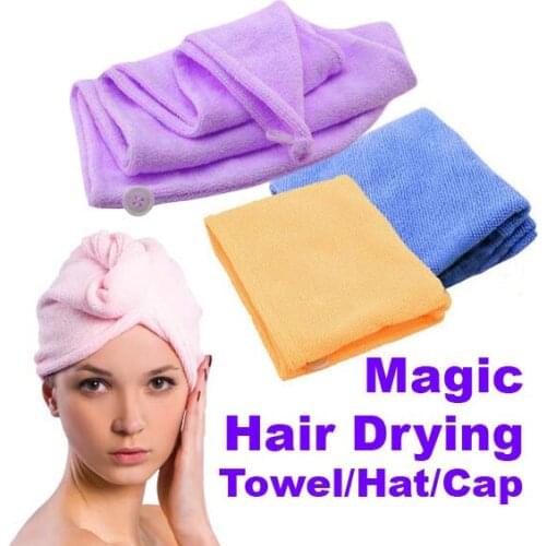 1Pcs Magic Quick-Dry Hair Towel Hair-drying Ponytail Holder Cap Towel Lady N Microfiber Hair Towel (Random Color )