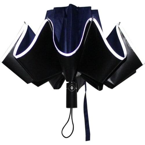 120cm Fully-Automatic Big Umbrella Rain Women 3 Folding Wind Resistant Umbrella Men Travel Safety Fluorescence Umbrellas