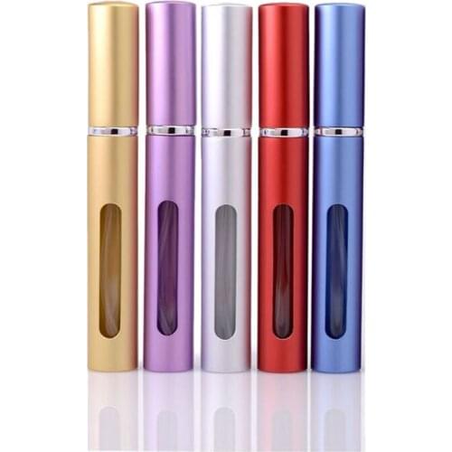 50pcs x 4ml Refillable Mini Perfume Spray Bottle Aluminum Spray Atomizer Portable Travel Cosmetic Container Perfume Bottle