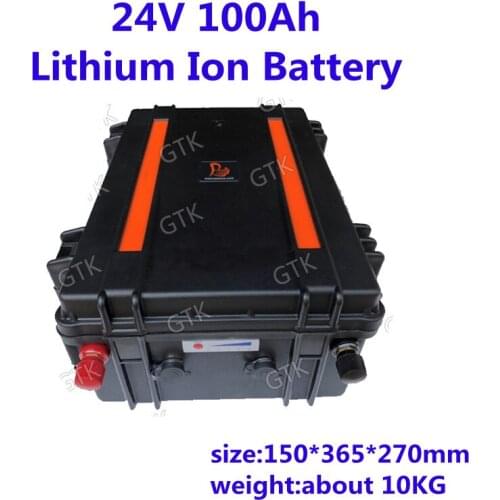 24V 100Ah Rechargeable Lithium Ion Batteries With 7S BMS Waterproof Li-ion Battery +Charger For Solar Energy Storage E-bike EV