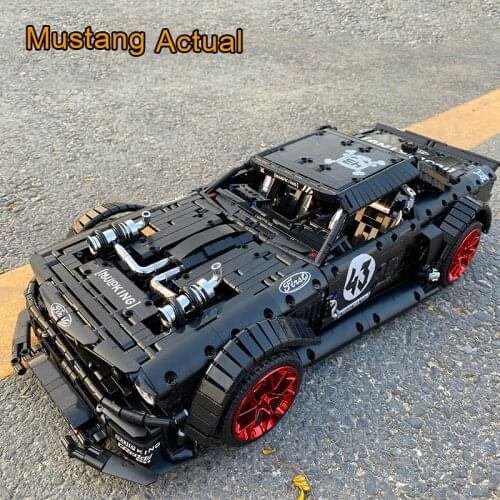 In Stock Mould King 13108 Motoried Ford Mustang Hoonicorn Racing Car MOC-22970 FIT 20102 Building Block Bricks Toys Kids Gifts