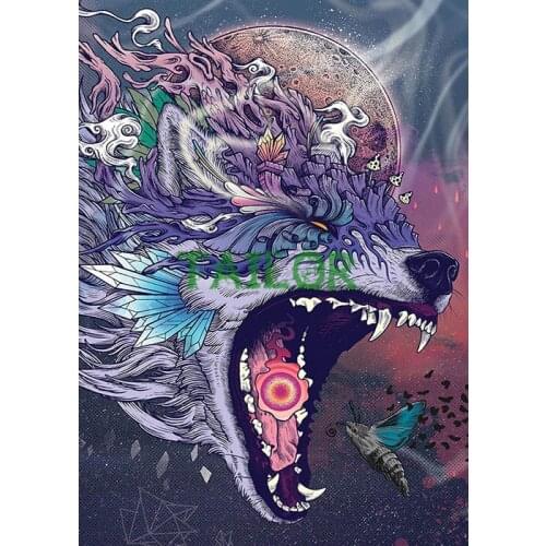 Home Decor Gift Cuadros 5D diamond painting set Full square haft diamentowy Cross stitch tools animal Mosaic colours Wolf art 33