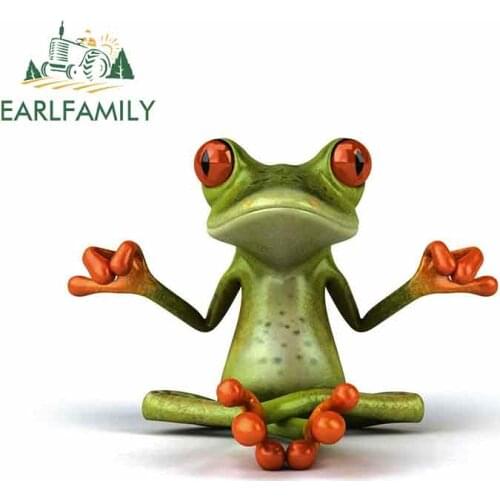 EARLFAMILY 13cm x 10.1cm for Frog Zen Cartoon Froggy Car Stickers Vinyl Helmet RV VAN 3D JDM Car Accessories Graphics Anime Sign