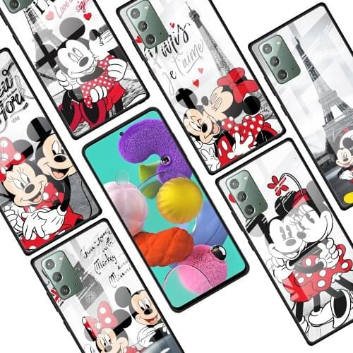 Mickey Minnie in London for Samsung Galaxy Note 20 Ultra 10 Lite Plus 9 8 5G A70 A50 A40 A30 A20 Tempered Glass Phone Case