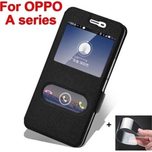 Open window leather flip case For OPPO A30 A31 A33 A53 phone cases A30T A31T A31C A31U A31F R1207 A33T A33M A33W A33F A53T A53M