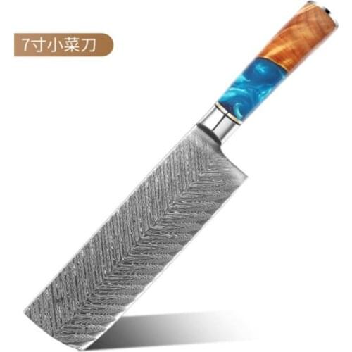 Damascus Knife VG10 Steel Knife 7 Inch Vegetable Knife Western Style Kitchen Slicing Fish Raw Cooking Knife