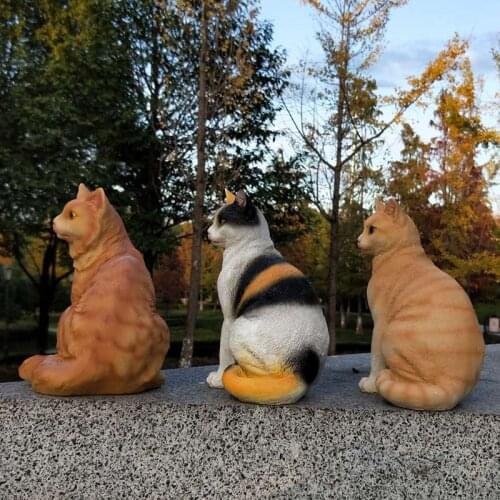 House Garden Table Figurines Decoration Pastoral Simulation Cat Resin Statues Ornaments Gifts Courtyard Outdoor Sculpture Crafts