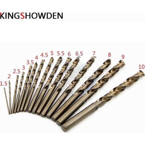15PC/Set Electric Impact Drill Bit Hight Hardness Drill M35HSS Cobalt Straight Shank Twist Drill Bit Hole Saw Cutter Power Tools