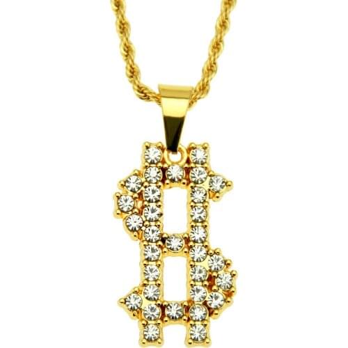 2020 Popular European And American Dollar Sign Pendant Necklace Mens Hip Hop Necklace