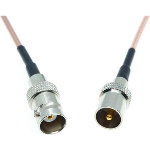 BNC Female Connector to IEC DVB-T PAL TV Male Connector Coax RF Pigtail FPV Jumper RG316 Cable
