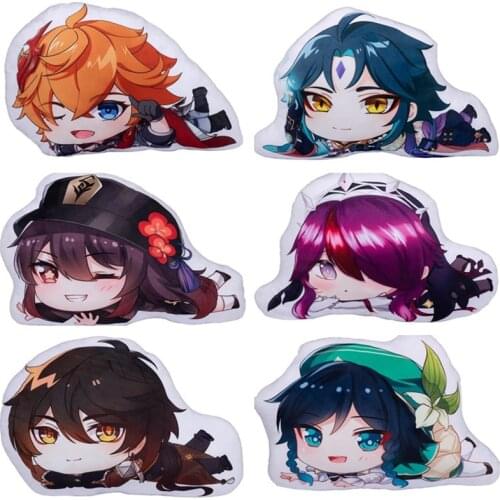 Game Genshin Impact Tartaglia Plush Pillow Doll Diluc Xiao Klee Kawaii Cartoon Cosplay Accessories