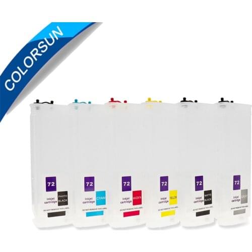 Colorsun 280ml refillable ink cartridge compatible for HP 72 for HP T795 T610 t620 T1120 T1200 T1300 T2300 T770 T790 C9403A