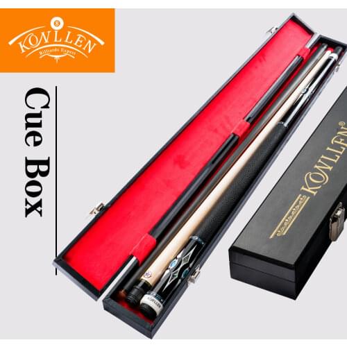 KONLLEN Billiards Box 2 Holes Pool Cue Case Length 82cm Black Cue Stick Box Handmade Cue Box Waterproof Billiards Accessories