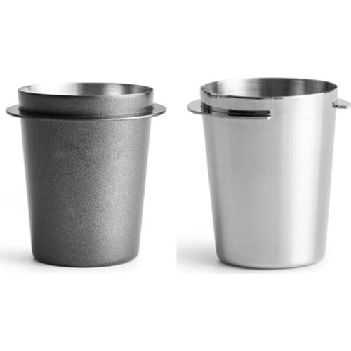 AF89 Stainless Steel Dosing Cup Coffee Sniffing Mug Powder Feeder for Espresso Machine Portafilter Coffee Tamper